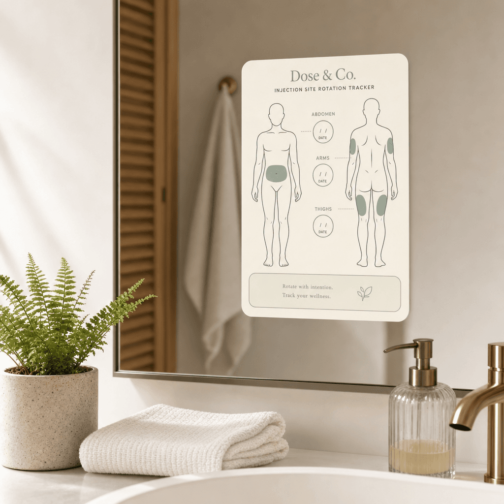 Dose & Co. Injection Site Planner static-cling sticker pad